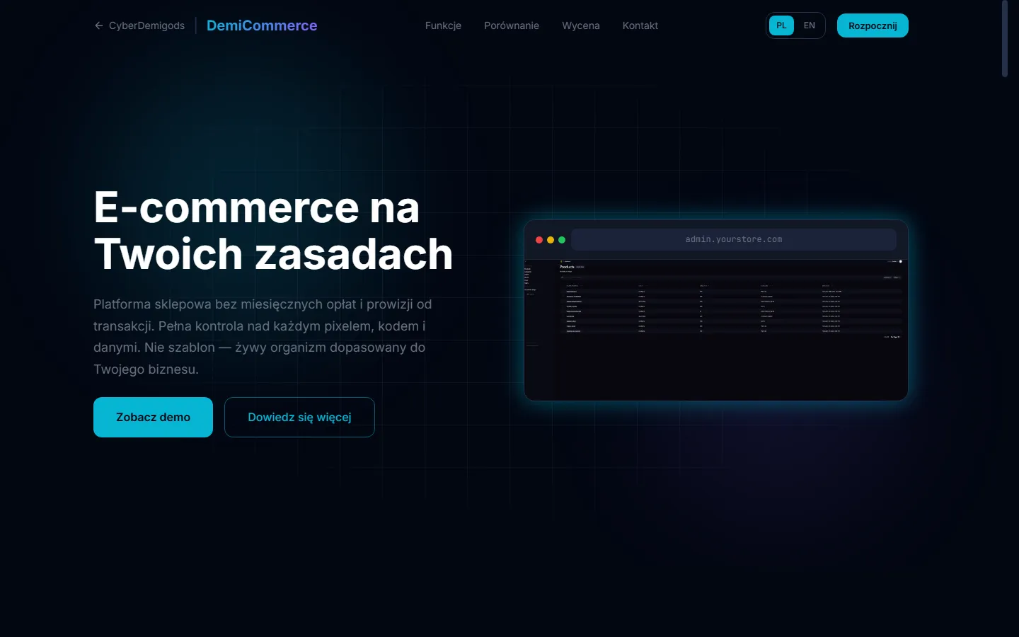 DemiCommerce screenshot